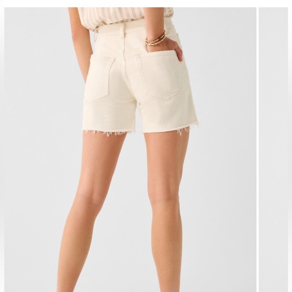 Faherty Sunwashed Denim Jean Short white cotton longer modest 32 - Picture 5 of 14